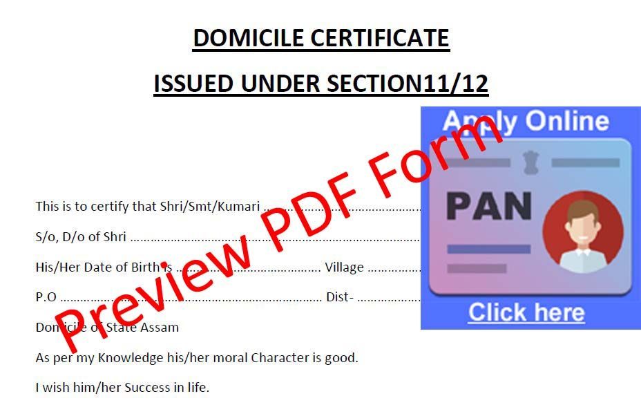 Download Domicial Certificate