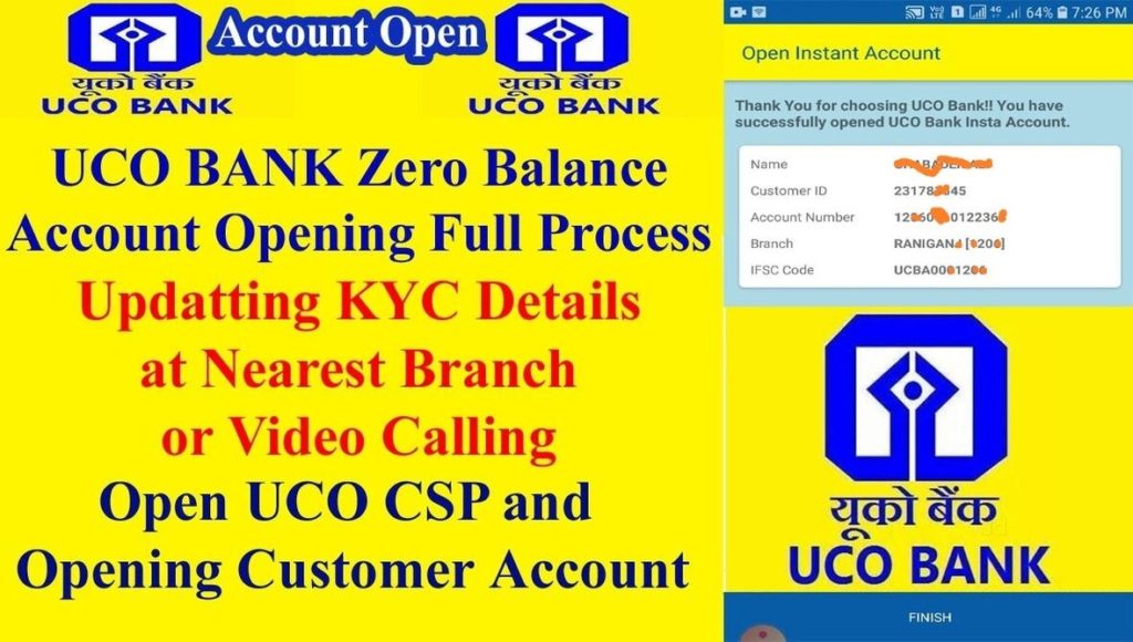 UCO bank online account Opening