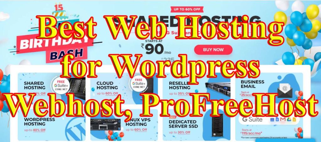 Best Web Hosting for WordPress, Webhost, ProFreeHost