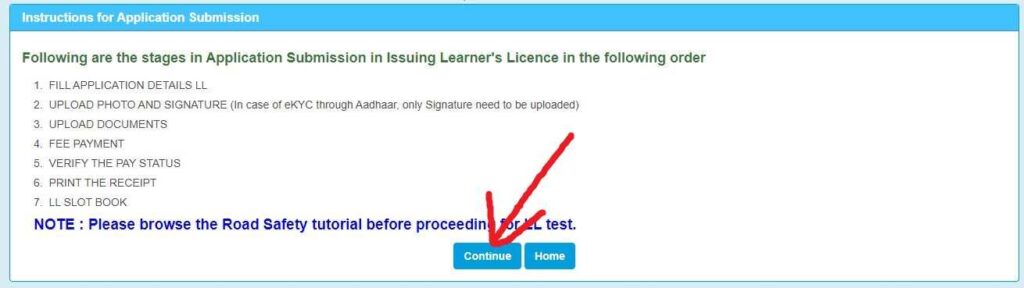 Driving License Instructions for Application Submission