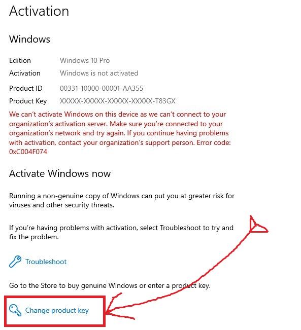 Windows Activation Product Key