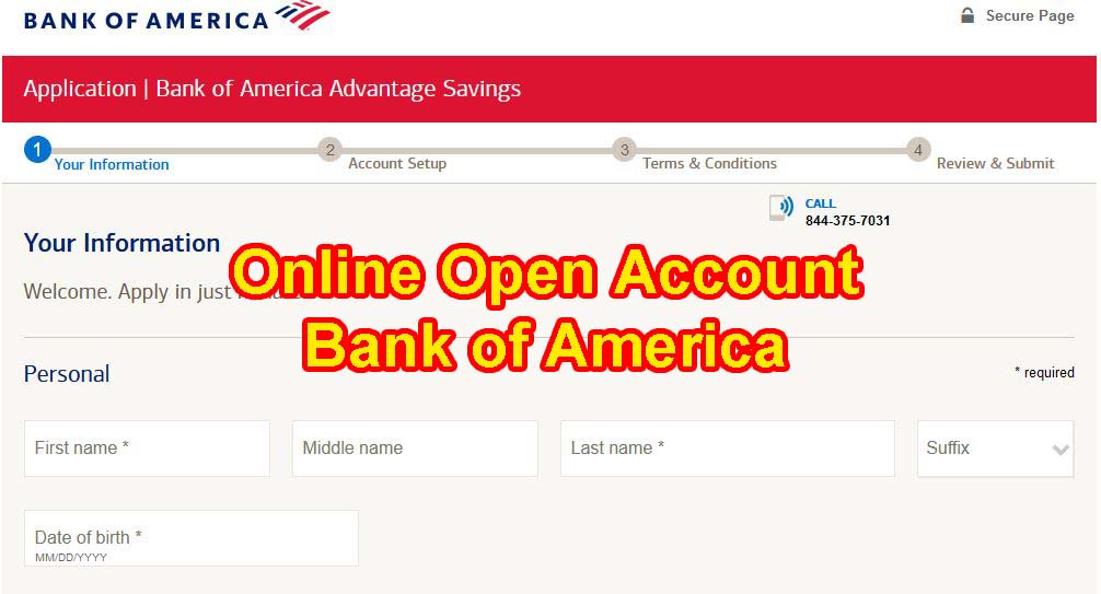 Application Bank of America Advantage Savings