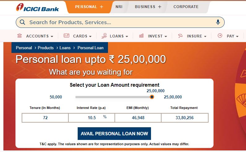 ICICI Bank Personal Loan Apply
